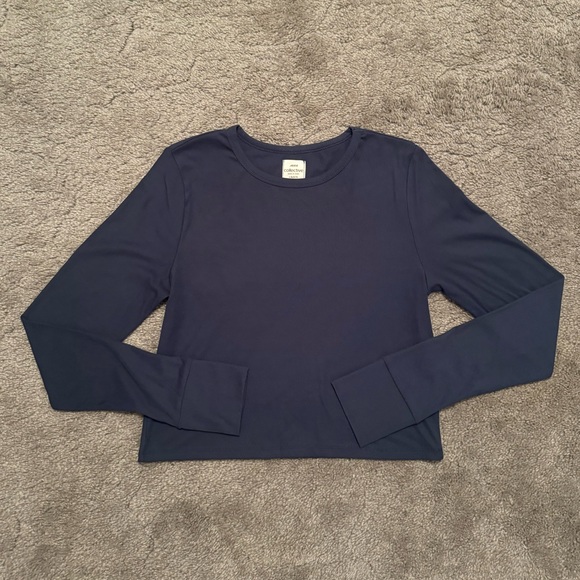 Ardene Size L/XL Blue Long Sleeve Crop Top With Thumb Holes - Picture 1 of 8
